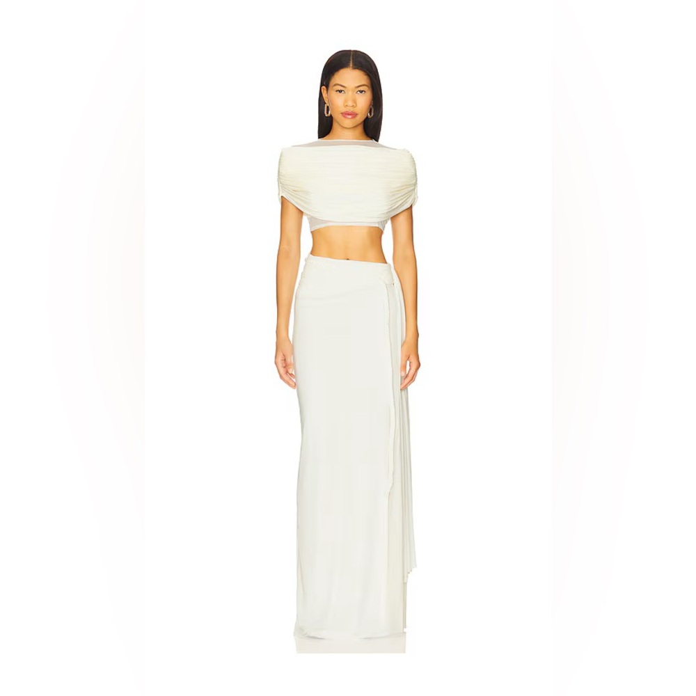 NWT DEME BY GABRIELLA Alyssa Top And Skirt Set in Off White Size Small - Picture 2 of 8